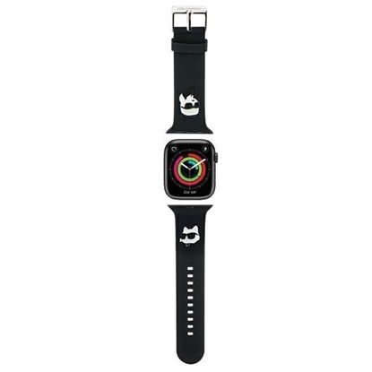 Attēls no Karl Lagerfeld Karl Lagerfeld 3D Rubber Karl&Choupette Heads strap for Apple Watch 42/44/45/49mm - black