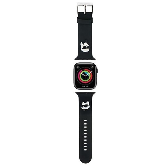 Изображение Karl Lagerfeld Karl Lagerfeld 3D Rubber Karl&Choupette Heads strap for Apple Watch 42/44/45/49mm - black