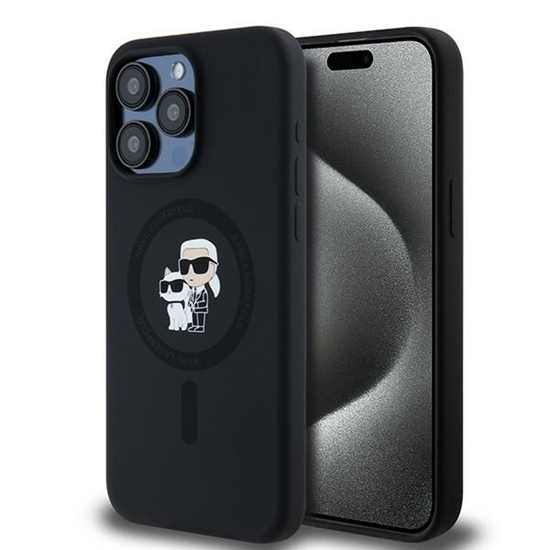 Picture of Karl Lagerfeld Karl Lagerfeld Silicone Karl&Choupette Ring MagSafe case for iPhone 15 Pro Max - black