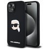 Изображение Karl Lagerfeld KLHMP15SSKHPPLK iPhone 15 6.1" black/black hardcase Silicone Karl Head Print MagSafe