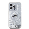 Picture of Karl Lagerfeld Liquid Glitter Karl and Choupette Heads MagSafe Case for iPhone 15 Pro / Transparent