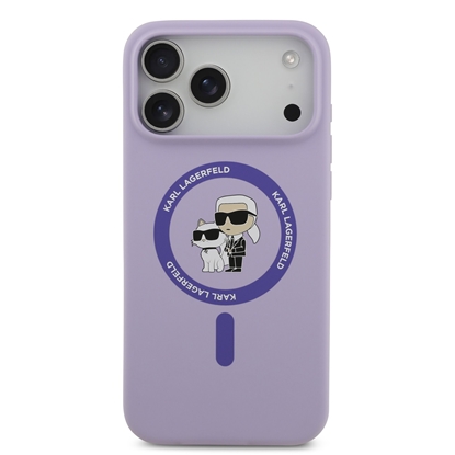 Picture of Karl Lagerfeld Liquid Silicone Karl and Choupette MagSafe Case for Apple iPhone 17 Pro Max
