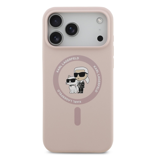 Picture of Karl Lagerfeld Liquid Silicone Karl and Choupette MagSafe Case for Apple iPhone 17 Pro Max