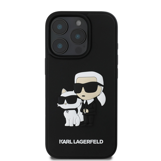 Picture of Karl Lagerfeld PU Saffiano Karl and Choupette Case for iPhone 16 Pro / black