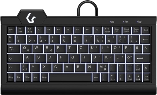 Изображение Keysonic KSK-3010ELC (DE) tastatūra Mājas USB QWERTZ Vācu Melns
