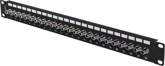 Picture of Lanberg Patch panel Lanberg 24 Port 1U 19" Gniazdo Typ F Beczka Czarny