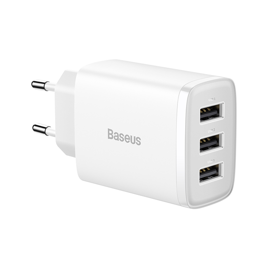 Picture of Lādētājs Baseus Compact Charger 3U White 17W
