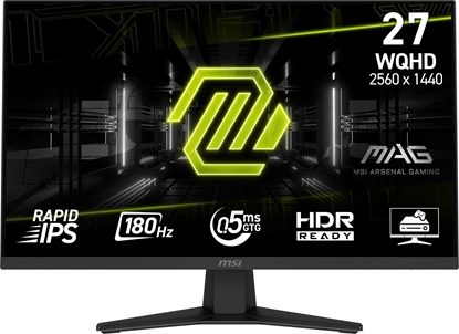 Attēls no LCD Monitor|MSI|MAG 274QF|27"|Gaming|Matte|Panel IPS|2560x1440|16:9|180Hz|0.5 ms|Colour Black|MAG274QF