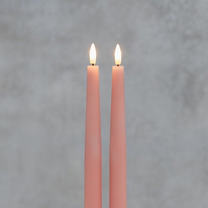 Picture of LED galda sveces ar 3D liesmu, 2 gab., rozā