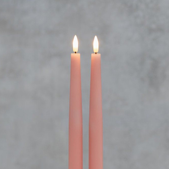 Picture of LED galda sveces ar 3D liesmu, 2 gab., rozā