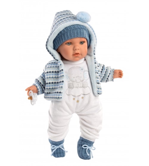 Изображение Lelle puika Enzo 42 cm, raud, runā, ar mānekli, mīkstais ķermenis Spānija LL42405