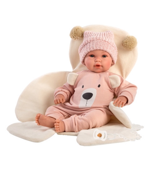 Picture of Lelle zīdainis Osito ar sedziņu 36 cm (raud, runā, ar mānekli, mīkstais ķermenis) Spānija LL63644