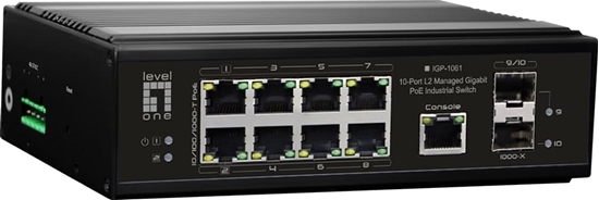 Picture of LevelOne IGP-1061 Industrial 10-Port L2 Gigabit PoE Switch