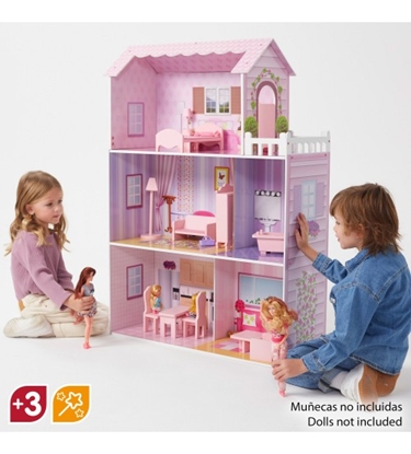 Attēls no Liela koka leļļu māja ar mēbelēm 112 cm CB85293