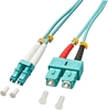 Picture of Lindy 1.0m OM3 LC - SC Duplex fibre optic cable 1 m Turquoise