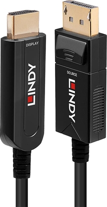 Attēls no Lindy 20m Fibre Optic Hybrid DisplayPort 1.2 to HDMI 18G Cable