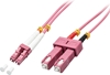 Picture of Lindy 46366 fibre optic cable 20 m LC SC OM4 Pink