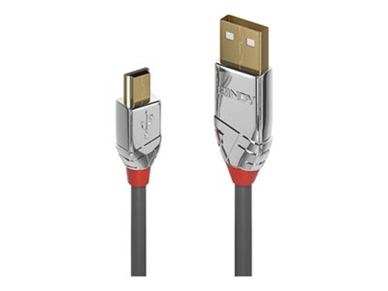 Изображение Lindy 7.5m USB 2.0 Type A to Mini-B Cable, Cromo Line