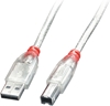 Picture of Lindy USB 2.0 cable type A/B, tranparent, 3m