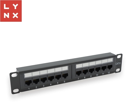 Picture of LYNX 10" patch panel 12-port, UTP Cat6, 50µ, nestínný, erný