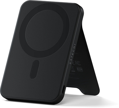 Attēls no Magnetyczny powerbank z podstawk Satechi OntheGo Powerbank 5000mAh MagSafe Qi2 (black)