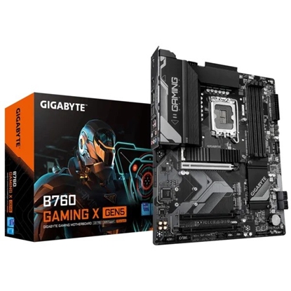 Attēls no Mainboard|GIGABYTE|Intel B760 Express|LGA1700|ATX|Memory DDR5|Memory slots 4|B760GAMINGXGEN5