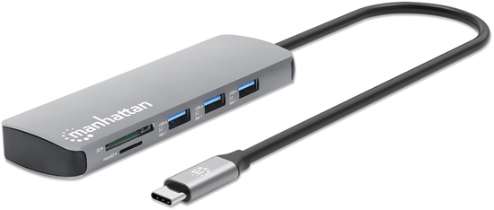 Изображение Manhattan 190459 stacja dokujca Przewodowa USB 3.2 Gen 1 (3.1 Gen 1) Type-C Szary