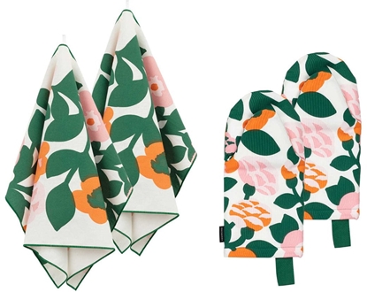 Attēls no Marimekko Pieni Green virtuvini rankluosi ir pirtini rinkinys, 4 dali