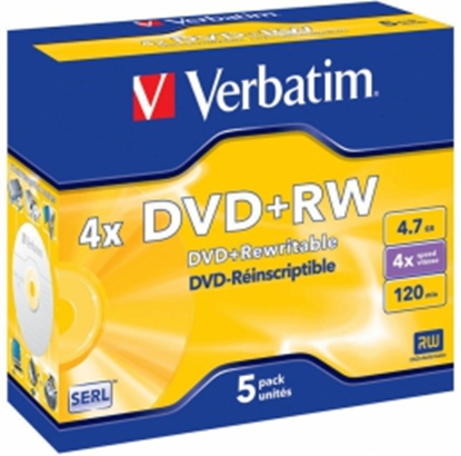 Изображение Matricas DVD+RW SERL Verbatim 4.7GB 4x 5 Pack Jewel