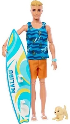 Attēls no Lalka Barbie Mattel Ken Surfer plaowy (blondyn) HPT50