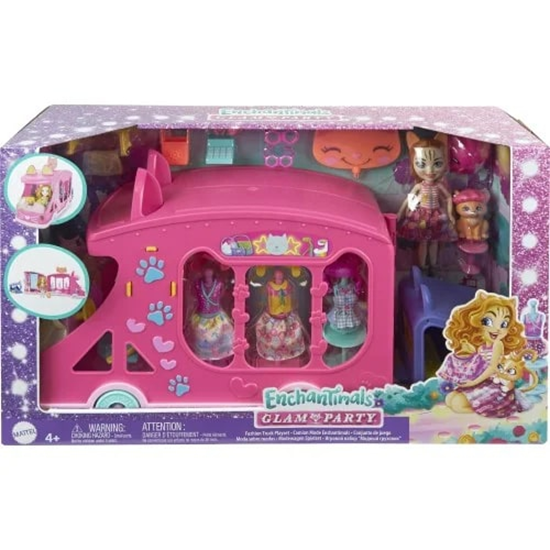 Изображение Mattel Enchantimals Mobilne studio mody Zestaw + lalka Kotek (HPB34)