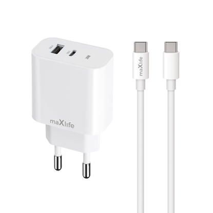 Attēls no Maxlife MXTC-06-20AC PD QC charger 1x USB-C 1x USB