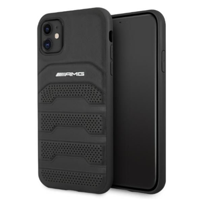 Picture of Mercedes-Benz AMG AMHCN61GSEBK iPhone 11 6.1 "black / black hardcase Leather Debossed Lines