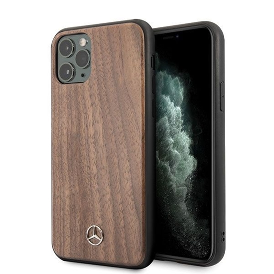 Изображение Mercedes-Benz Mercedes MEHCN65VWOLB iPhone 11 Pro Max hard case brązowy/brown Wood Line Walnut
