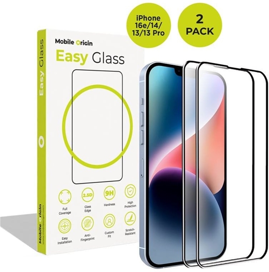 Picture of Mobile Origin EasyGlass iPhone 16e/14/13/13 Pro, 2 pack