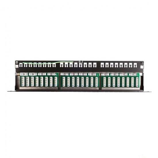 Picture of NetRack Patch panel 19'' 0,5U 24-porty Kat. 6 FTP Czarny (104-13)