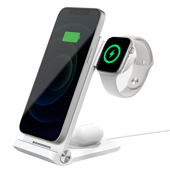 Picture of Nillkin - Nillkin PowerTrio 3in1 Wireless Charger MagSafe for Apple Watch White (MFI)