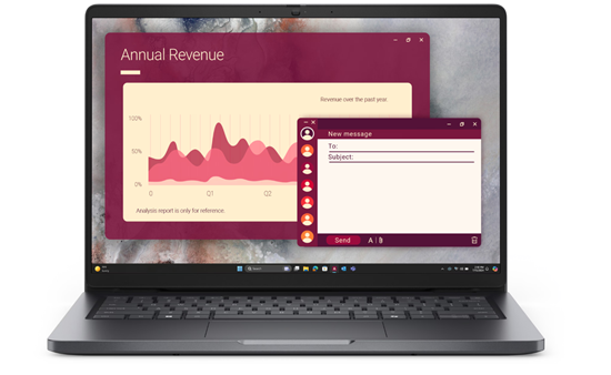 Picture of Dell Pro 14 PC14250 | Magnetite | 14 " | FHD+ | Anti-glare | Intel Core 5 | 120U | 16 GB | DDR5 | Solid-state drive capacity 512 GB | Intel Graphics | Windows 11 Pro | 802.11ax | Bluetooth version 5.3 | Keyboard language English | Keyboard backlit | Warra