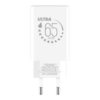 Изображение OBAL:ME GaN Wall Charger USB-A + 2xUSB-C 65W White