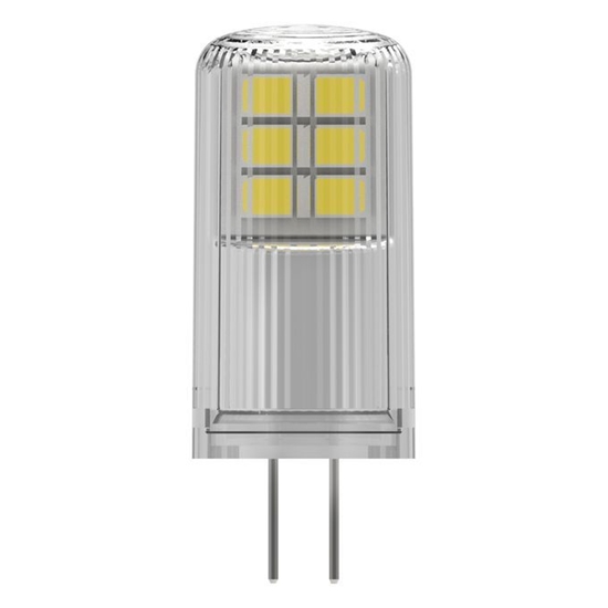 Picture of Osram LED PIN 12V Clear 28 non-dim 2.2W/827 G4 bulb |