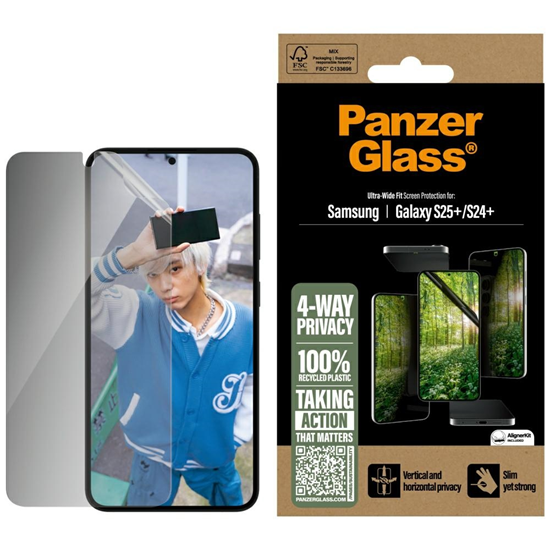 Picture of PanzerGlass ECO* MATRIX 4-way Privacy Screen Protector S25 Plus