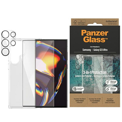 Picture of PanzerGlass komplekts 3v1 Sam S23 Ultra S918 cieta
