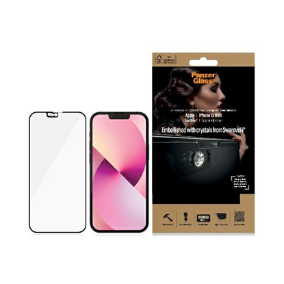 Attēls no PanzerGlass E2E Microfracture iPhone 13 Mini 5,4" CamSlider Swarovsky Case Friendly AntiBacterial black 2750