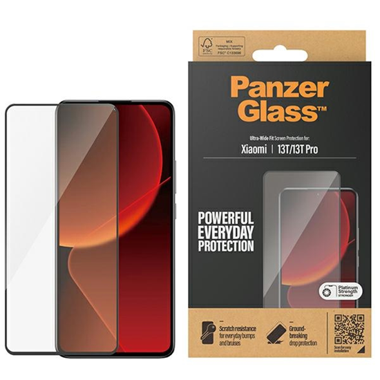 Picture of PanzerGlass PanzerGlass Ultra-Wide Fit Xiaomi 13T / 13T Pro Screen Protection Antibacterial black/black 8069