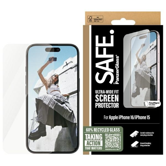 Picture of PanzerGlass Screen protector | Apple | iPhone 16 | Glass | Transparent | Ultra-Wide Fit