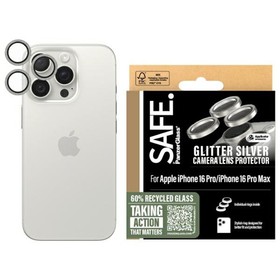 Picture of PanzerGlass SAFE Camera Protector Glitter Silver iPhone '24 6.1" 6.7"