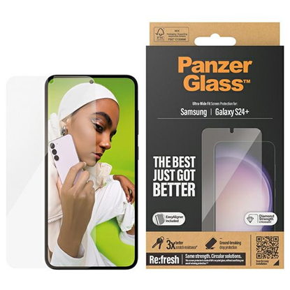 Picture of PanzerGlass | Screen Protector | Samsung | Galaxy S24 Plus | Polyethylene terephthalate (PET) | Transparent | Ultra-Wide FitwA