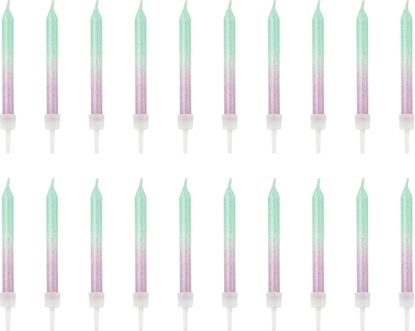 Picture of Party Deco wieczki urodzinowe ombre z podstawkami - 20 szt. uniwersalny