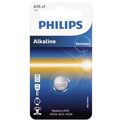 Изображение Philips Alkaline 1.5V Knopfzelle (LR44 / LR1154)