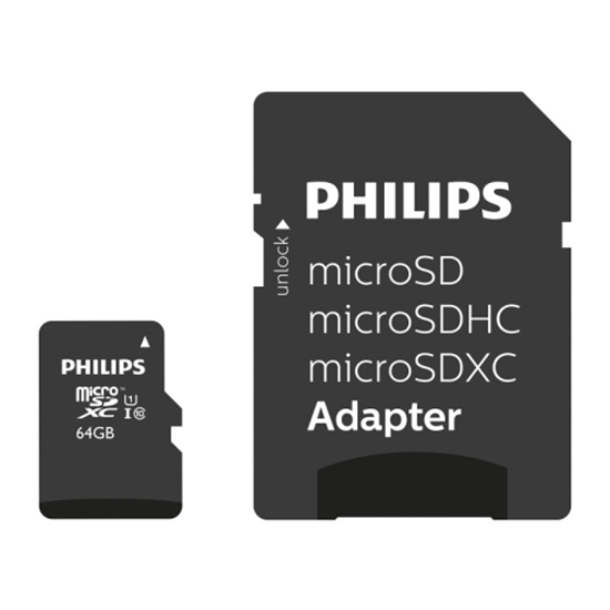 Изображение Philips MicroSDXC 64GB class 10|UHS 1 + Adapter